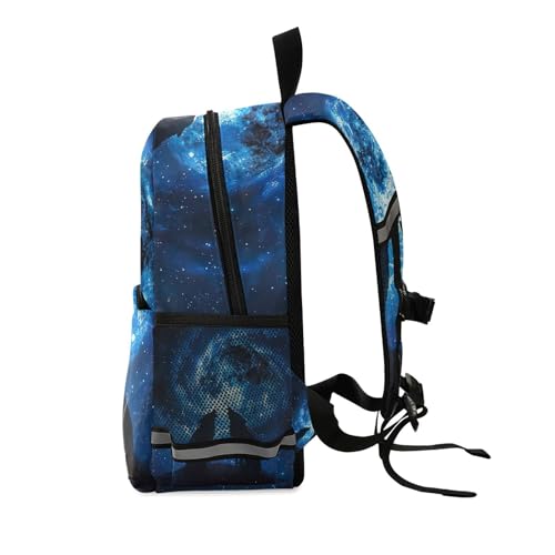 Toddler Backpack for Boys Girls, Wolves Howling Moon Night Space Kids School Backpacks Mini Kindergarten Backpacks2