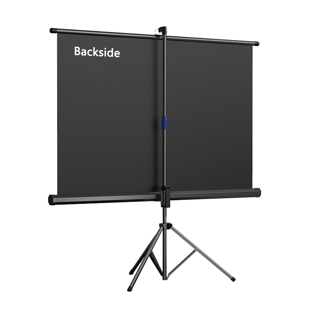 Schermo di Proiezione Manuale Estraibile da 60 72 84 100 Pollici con Treppiede, Schermo Cinematografico Ultra HD 4K per Cinema All'aperto, Casa(60 inch)