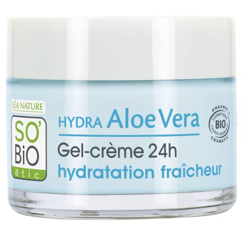 So'Bio Étic | Moisturizing Fresh Gel Cream | Organic Face Moisturizer for Combination Skin | 24 hr Hydrating, Balancing & Plumping | 0.5 fl oz