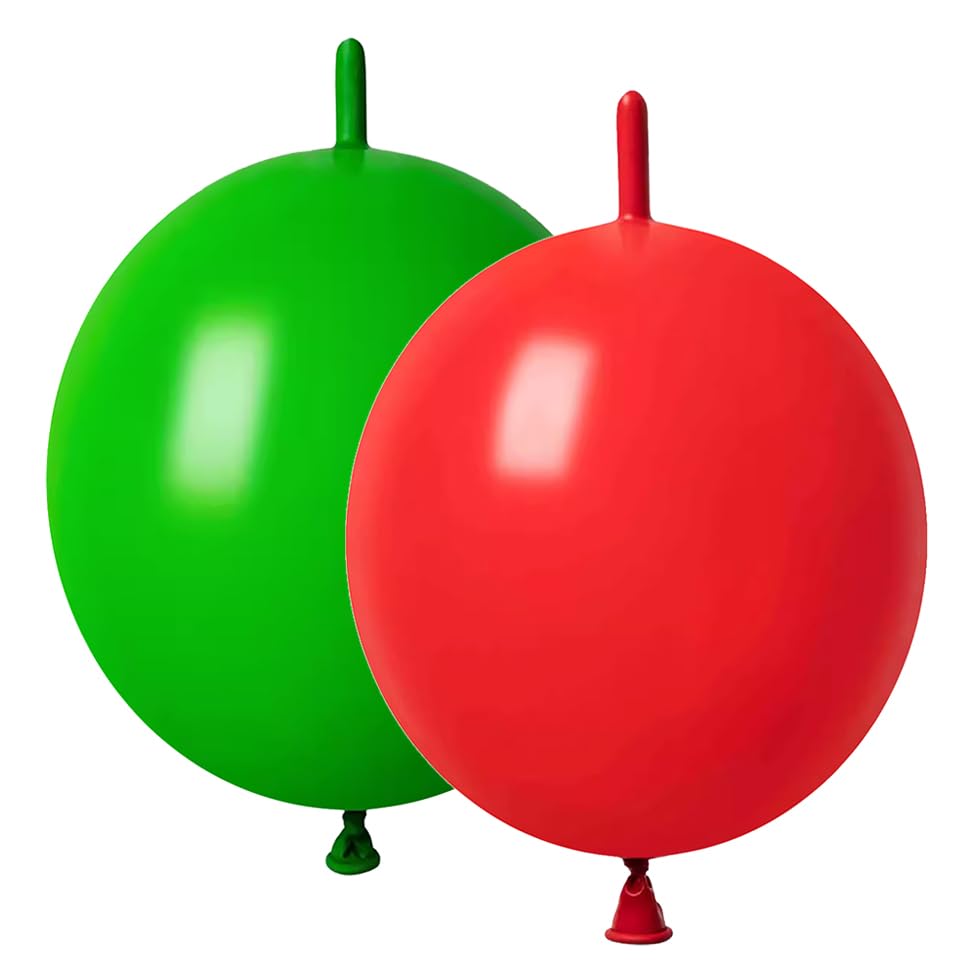 ADIDO EVA Link Balloons Red and Green 12 Inch Quick Link Balloon 80 Pcs for Wedding, Baby Shower, Christmas, Party Festival Decorations