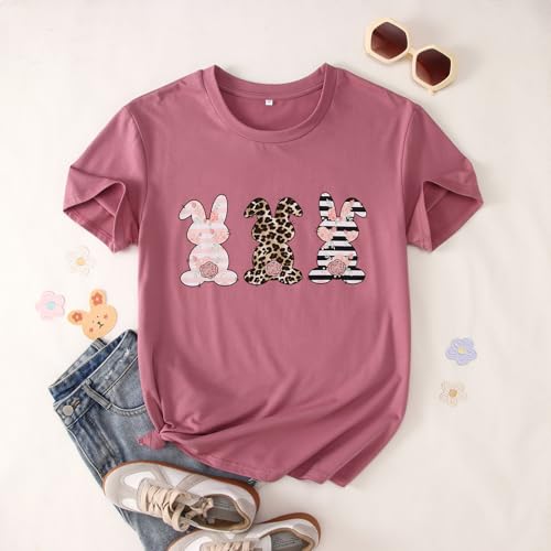Image of CM C&M WODRO Family Matching Easter Outfits Women Toddler Kid Girl Easter Shirt Mommy and Me Bunny T-Shirt Short Sleeve Top