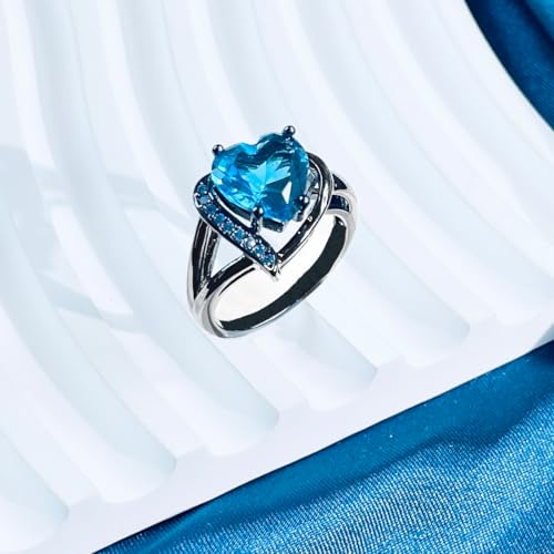 Personalized Promise Rings for Couples Matching Wedding Rings Set for Him and Her Blue Stainless Steel Engagement Rings2