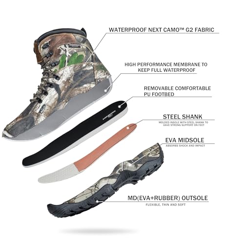 Men's Waterproof Hunting Boots, 7" Insulated Lightweight Hiking Boot, 200g Thinsulate2