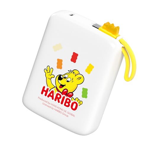 DCHK Haribo Mini Power Bank 20000mAh, 22.5W Fast Charging, Built-in Cable, Compact Size, 5V 3A, Gummy Bear Style Portable Charger for iPhone 15 16, Samsung Galaxy, Motorola