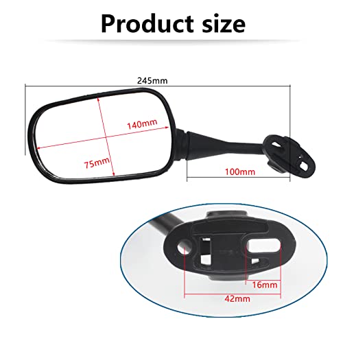Minho Motorcycle Rear View Convex Adjustment Mirrors Fit For Honda Cbr600 Cbr250 Cbr300 Cbr1000 Ninja 250R Suzuki Hyosung Gt125R Gt250R Gt650R Gt650S #TOP4