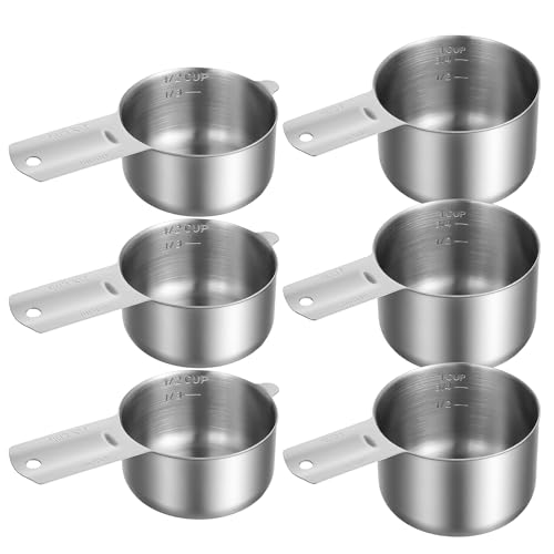 Set 6 Pzs Vasos Medidores Acero Inoxidable 1 y 1/2 Cup miniatura 1