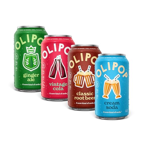 OLIPOP Prebiotic Soda Pop, Classic Soda Variety, Pantry Pack Packed with Prebiotics, Fiber, and...