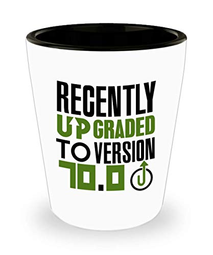 Gamer, Birthday Shot Glass, Funny Gift for Gamer, Birthday - Recently Upgraded To Version 70.0 Computer Games, Play Station, Wii, Xbox Ceramic Cup Nov