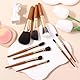 Make up Pinsel Set 9 Stück Reise Make up Pinsel Set Tragbar Schminkpinsel Profi Kosmetikpinsel mit PU Tasche und Puderquaste Lidschatten Pinselset Gesicht und Auge Kosmetikpinsel Holzgriff