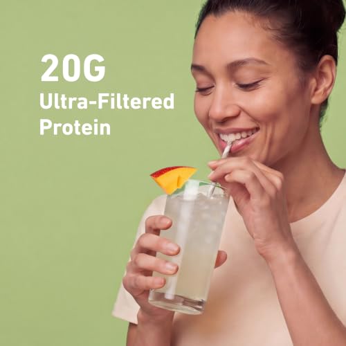 Image of Isopure Clear Whey Isolate Protein Powder, Lactose Free, Gluten Free, Naturally Flavored, Mango Lime, 20g Protein Per Serving, 14.1 Oz, 16 Servings (Packaging May Vary)