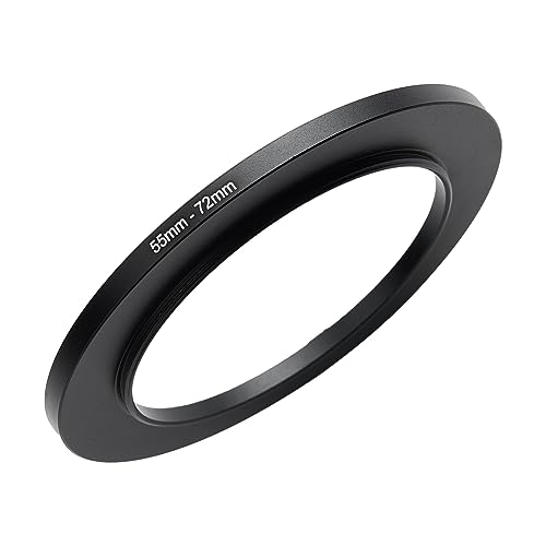 Image of 55mm to 72mm Step-up Adapter Rings Filter Adapter Black Metal Step Down Filter Ring Adapter Compatible with All Brand UV CPL ND Camera Lens Filter Stepping Rings (55mm-72mm), (NLY001)