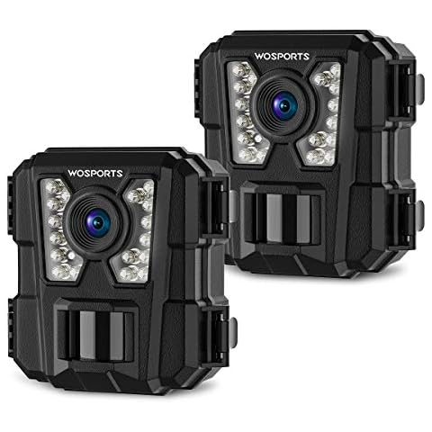 WOSPORTS Mini Trail Camera 2 Pack 24MP 1080P HD, Hunting Camera with Night Vision Motion Activated, Game Camera for Wildlife Monitoring Cover