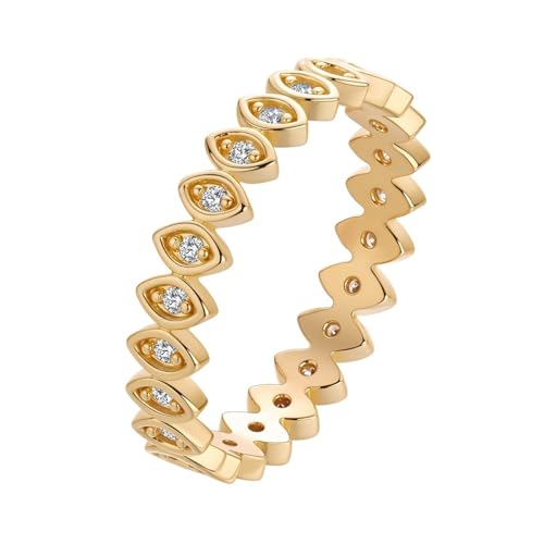 Bague de mariage éclatante avec zircone pavée au style minimaliste unique