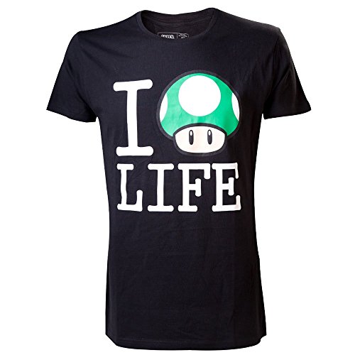 SUPER MARIO BROS - T-Shirt Super Mario : I Love Life Black Men (M)
