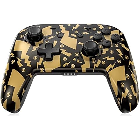 Wireless Pro Controller, Switch Controller for Nintendo Switch/ Switch Lite, Wireless Gamepad Joystick game controller with Motion Vibration, Turbo Speed Function & Gyro Axis - Black Lightning Cover