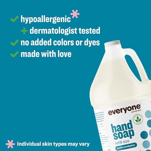 Image of Everyone Liquid Hand Soap Refill, 1 Gallon, Pacific Eucalyptus, made with Essential Oils for kitchen and bathroom