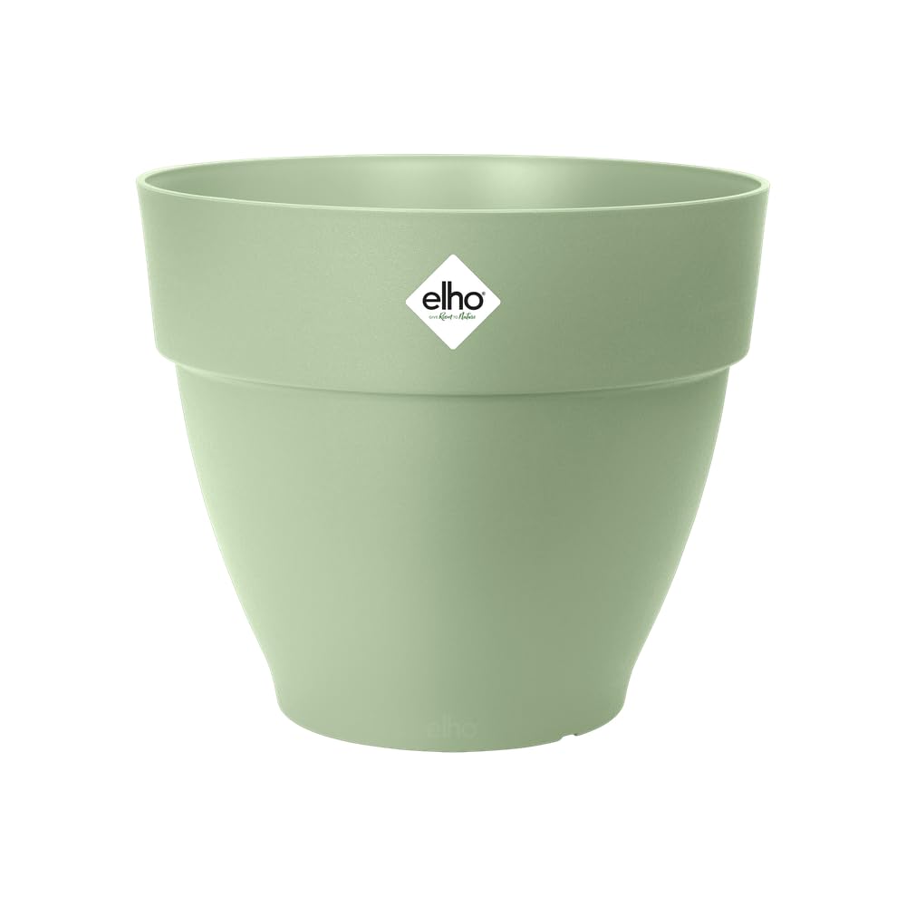 elho Vibia Campana Round 35 - Plant Pot for Outdoor - 100% Recycled Plastic - Ø 34.5 x H 29.7 cm - Green/Pistachio Green