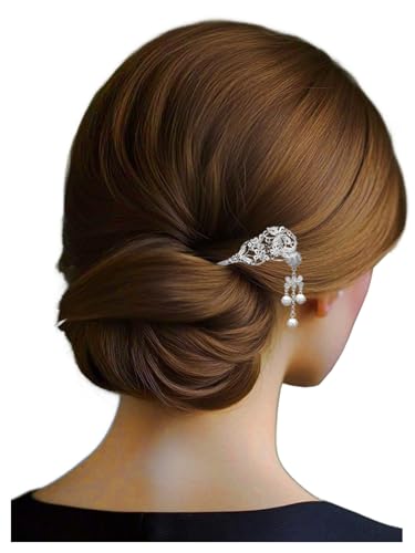 Épingle à cheveux argentée pour chignon HangErFeng idéale pour mariage et soirées