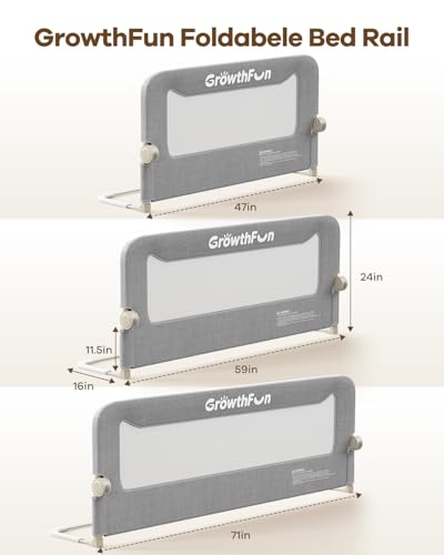 Foldable Bed Rail for Toddlers, 71in Reinforced Carbon Steel Frame&Connectors, Breathable Cationic Fabric - Safety Toddler Bed Rails for Queen, King, Twin, Full, No-Tool Setup. - Image 3