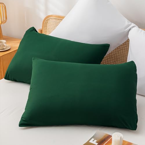 Image of weigelia Queen Comforter Set Boho Emerald Green Comforter with 2Pillowcases Soft Microfiber Dark Green 3 Piece Bedding Comforter Set for All Season