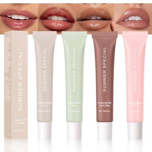 HHLTOH 4 PCS Summer Special Butter Lip Balm – Ultra-Hydrating Lip Care with Shea Butter & Olive...