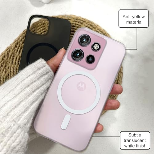 Image of COLORflow Back Cover Compatible with Motorola Moto Edge 50 Neo 5G | White Matte Finish | MAG-Safe | Slim Soft Touch Case with Anti-Slip Grip & Camera Protection
