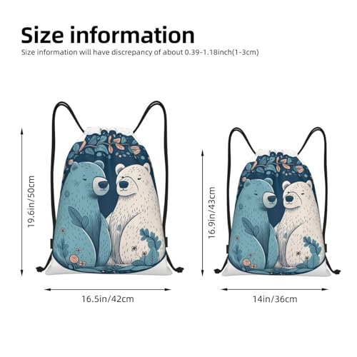 Drawstring Bag Lightweight Small Gym Bag for Women Bear Pattern Soccer Backpack for Sports Travel3