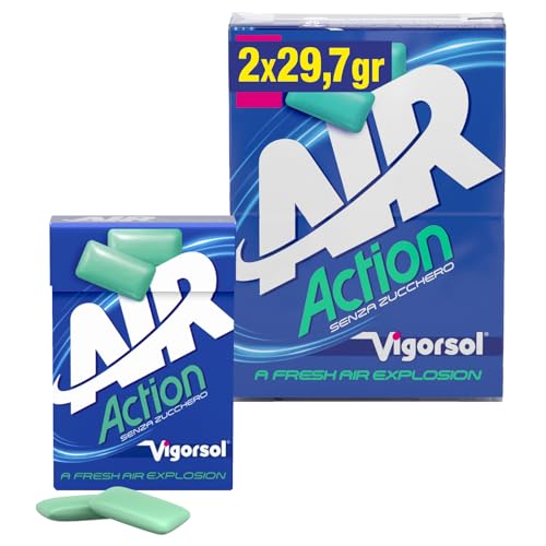Vigorsol Air Action Chewing Gum, Gomme da Masticare Senza Zucchero,