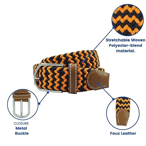 Image of The Tie Hub Unisex Stretchable Woven Fabric Belt | Adjustable, Hole-Free Design | Fits Up to 40 Inches Waist