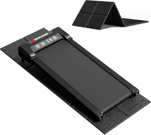 Stepwaver Plegable Alfombra Cinta de Correr 173x61x0.6cm, Antideslizante,Almohadilla Rodillo Bicicleta Estatica,para Equipos de Fitness Reducción de Ruido y Aislamiento Acústico