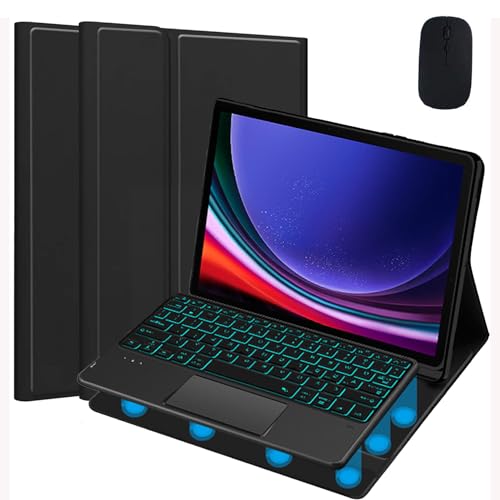 EHLCYS Capa De Teclado Para Xiaomi Redmi Pad SE 11 Polegadas 2023 Tablet, Teclado Bluetooth Sem Fio Destacável Com Retroiluminação De 7 Cores Com Touchpad Inteligente Multicontato & Mouse