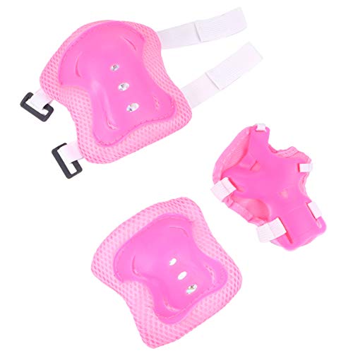 VICASKY 1Set Protective Gear Elbow Pads and Wrist Guards for Roller Skating Biking and Outdoor Sports Lightweight Breathable Design for Boys and Pink