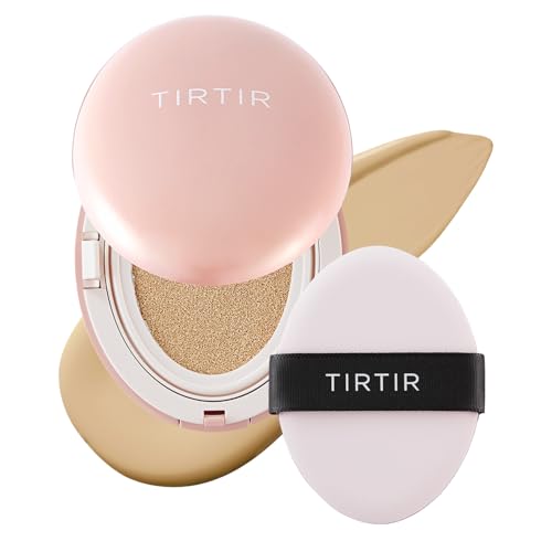 Image of TIRTIR Mask Fit All Cover Pink Cushion Foundation | High coverage, Velvety Matte Finish, Lightweight, Flawless, Corrects Redness, Korean Cushion (#24W Soft Beige, Full Size, 0.63 Fl Oz)