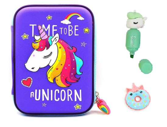 YBN Plastic Cute Pencil Case For Girls, Unicorn Pouch For Stationary, Aesthetic Pencil Case For College Students, Girls With Unicorn Highlighter Pen & Unicorn Donut Eraser - Multicolor (B0CJVJXZ8J) Amazon Price History, Amazon Price Tracker