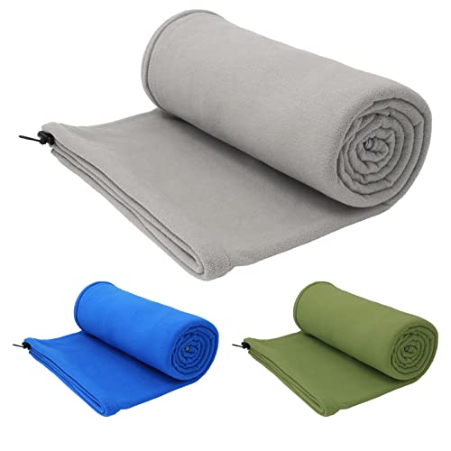 Funda para bolsa de dormir polar, 75 pulgadas de largo, microfibra con cremallera, para camping y viaje, individual, para adultos y niños