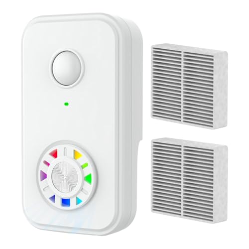 FytStycale Purificador de Iones Negativos enchufable, Elimina olores, Polvo, silencioso, Filtro HEPA, Ventilador, generador de para Dormitorio, Garaje y, Blanco