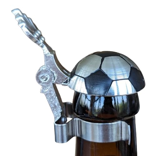 KING Flaschendeckel Zinn, Bierflasche Zinn Deckel, Bierflaschendeckel, Fussball, Ball, FD-11
