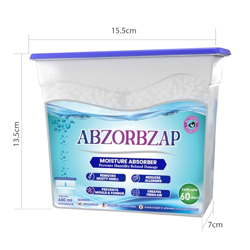 Image of Moisture Absorber with activated charcoal |Absorbs 600ml of moisture | Dehumidifier for Wardrobe, Living & Closets | Protects against Moisture, Mold, Fungus & Bad Odor |