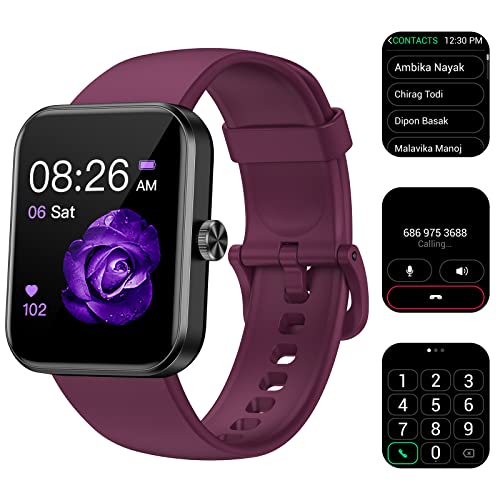 Smart Watch Bluetooth Calling (Answer/Make Call) 42mm Touch Screen for Men Women, 100 Sports Modes Fitness Tracker with Heart Rate Monitor Blood Oxygen IP68 Waterproof,Compatible with Android iOS