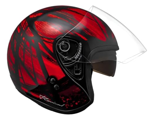 Capacete Aberto Bieffe Allegro Revival Vermelho Oculos Solar TAMANHO 58