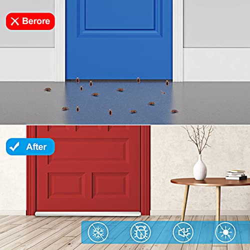 Gvolatee Tochtstopper, windstopper, met dubbele afdichting, 96 cm, deurafdichting, op maat te snijden, effectief tegen tocht, lawaai, kou en insecten, schuimkatoen, wit, 1 stuk - Image 5