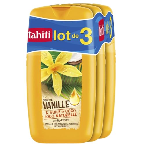 Gel douche Huile Coco TAHITI hydratation naturelle, lot de 3x250ml pour le corps