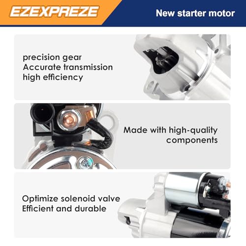 Image of Ezexpreze 17986 New Starter Replacement for Chevy Traverse 09-17, GMC Acadia 07-16, Buick Enclave Lacrosse, Cadillac SRX XTS STS, Impala 12-20, Pontiac Saturn Suzuki 3.0L 3.6L V6 Engine OE#: 12645298