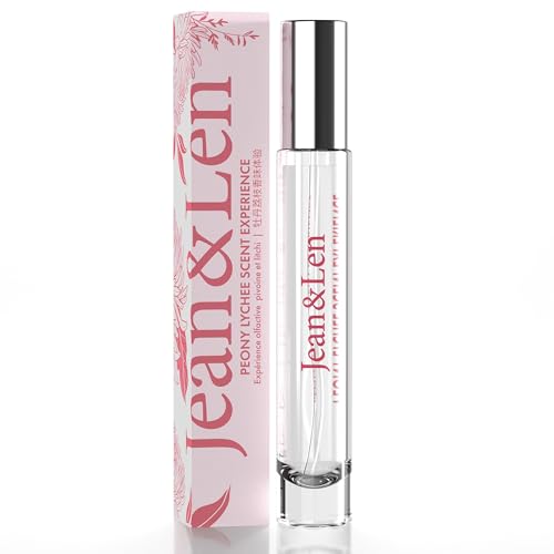 Jean & Len Scent Experience de peónia e lichi, eau de toilette com aroma de peónia e lichi, prático miniperfume, ideal para transportar, 10 ml