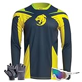 Manga Larga para Hombre Jersey De Ciclo Bici del Camino De MTB Ropa De La Bicicleta, Equipacion para Montar En Bicicleta Y Motocross Unisex, Camiseta de Motocross | MX MTB VTT (TYP-10,L)