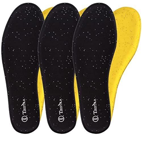 Image of 3 Pair -Shoe Inserts for Womens Memory Foam Insoles,Replacement Insoles for Work Boots Running Shoes, Cushion Shock Absorbing for Foot Pain Relief, Comfort Breathable Inner Soles Black 41EU,US10