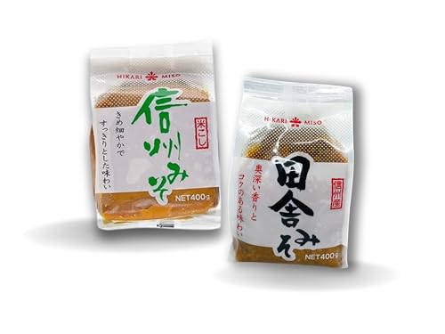 Hikari Miso Pasta Rot & Weiß – Doppelpack – Aka & Shiro Miso Suppen Paste zum Kombinieren – Vegan – OG ASIA – 2x 400g