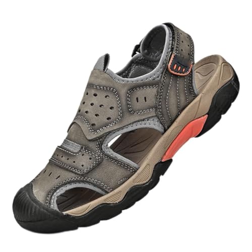 Men's Sandals Men's Outdoor Travel Casual Shoes Leather Men's Sandals Breathable Sandals(41)