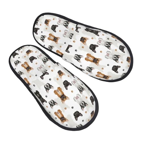 pantofole donna uomo pantofole calde e soffici scarpe da donna scarpe da casa pantofole da camera carine Bulldog francese scarpe da ginnastica soffici per, Nero , 41/44.5 EU