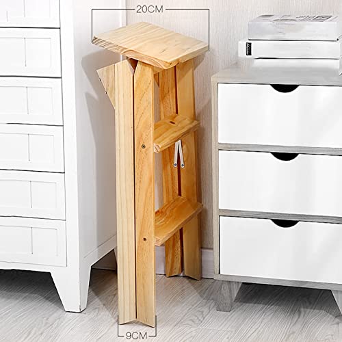 Taburete plegable de madera 3 escalones con cojín suave de alta gama 4
